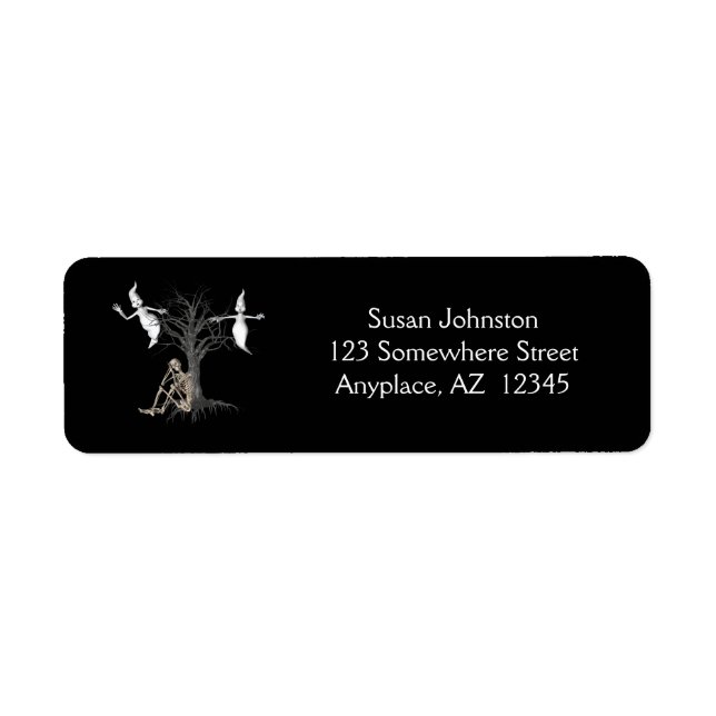 Funny Skeleton Ghosts Halloween Address (Front)