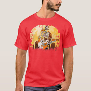 Funny Skeleton Guitar Rock Guitarist Halloween Cos T-Shirt
