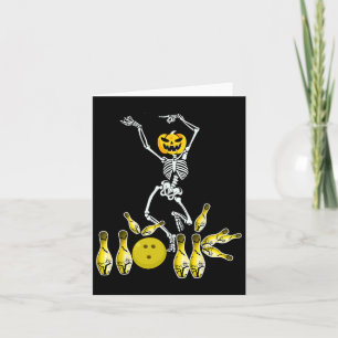 Funny Skeleton Halloween Bowling Shirt Bowler Gift Card