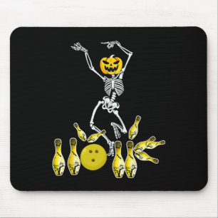 Funny Skeleton Halloween Bowling Shirt Bowler Gift Mouse Mat