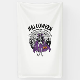Funny Skeleton Halloween Cape Quote Vintage Design Banner