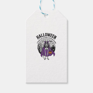 Funny Skeleton Halloween Cape Quote Vintage Design Gift Tags