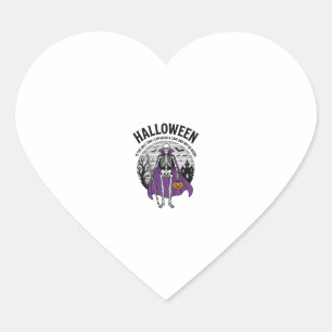 Funny Skeleton Halloween Cape Quote Vintage Design Heart Sticker