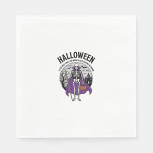Funny Skeleton Halloween Cape Quote Vintage Design Napkin