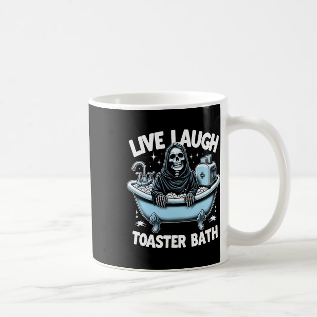 Funny Skeleton Halloween Live Laugh Toaster Th Des Coffee Mug (Right)