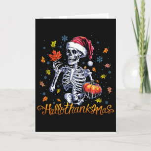 Funny Skeleton Halloween Mery Christmas Happy Hall Card