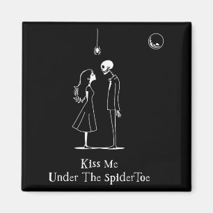 Funny Skeleton Halloween Mistletoe Parody Costume Magnet