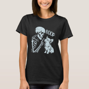 Funny Skeleton Hand Goth Boop Corgi Dog Nose Hallo T-Shirt