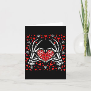 Funny Skeleton Hand Heart Valentines Day Bones Lov Card