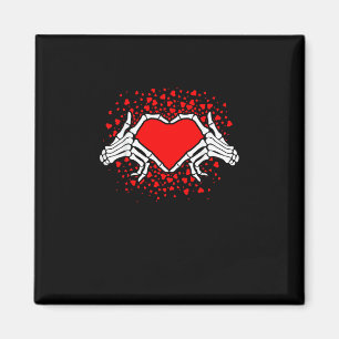 Funny Skeleton Hand Heart Valentines Day Magnet