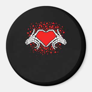 Funny Skeleton Hand Heart Valentines Day Magnet