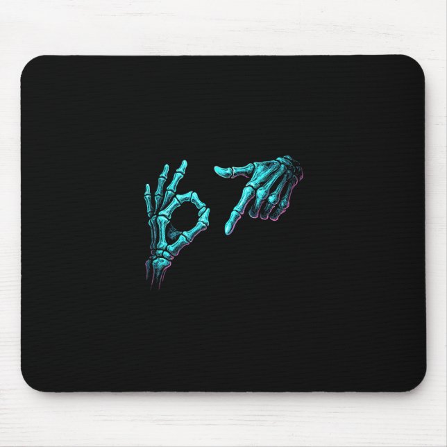 Funny Skeleton Hand Meme 67 Gen Alpha Halloween Si Mouse Mat (Front)