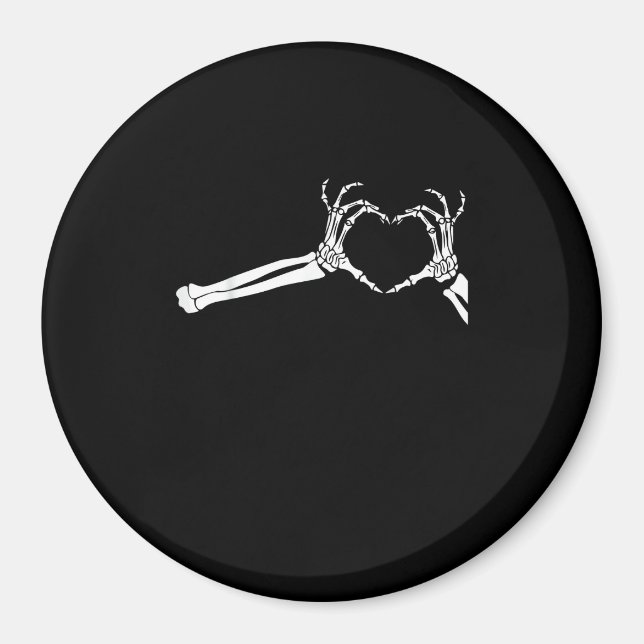 Funny Skeleton Heart Hands. Halloween Costume Skel Magnet (Front)