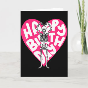 Funny Skeleton Heart Valentine’s Day In Retro Birt Card