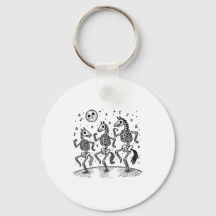 Funny Skeleton Horse Dancing Halloween Horse Lover Key Ring