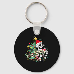 Funny Skeleton Hot Cocoa Sorta Merry Sorta Y Soky  Key Ring