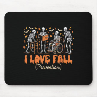 Funny Skeleton I Love Fall Prevention Fall Physica Mouse Mat