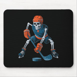 Funny Skeleton Ice Hockey Halloween _1 Mouse Mat