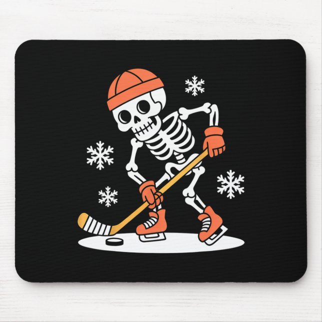 Funny Skeleton Ice Hockey Halloween (1)  Mouse Mat (Front)