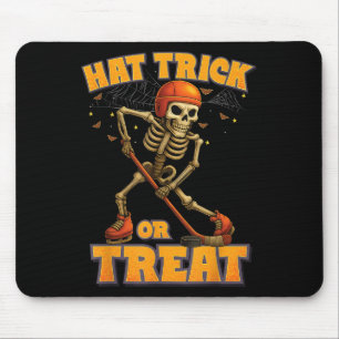 Funny Skeleton Ice Hockey Player Halloween Costume Mouse Mat