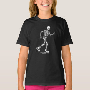 funny skeleton ice skating T-Shirt