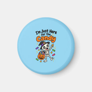 Funny Skeleton I'm Just Here For The Candy Hallowe Magnet