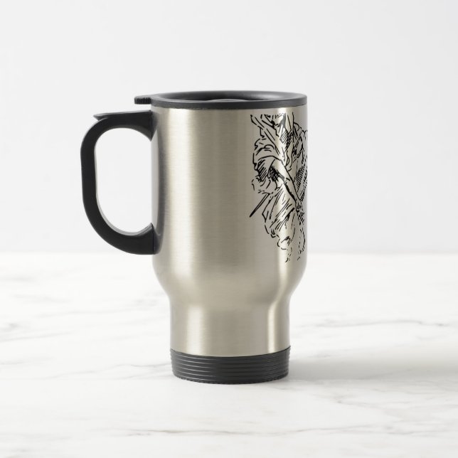 ​Funny Skeleton I'm Running Late Mouse Pad Travel Mug (Left)