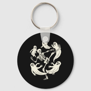 Funny Skeleton Karate Lovers Spooky Halloween Mart Key Ring