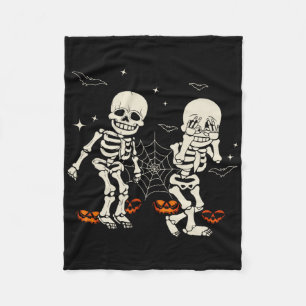 Funny Skeleton Kids Griddy-dance Halloween Trick O Fleece Blanket
