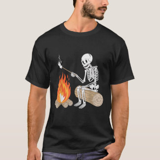 Funny Skeleton Marshmallow Campfire Camping Lovers T-Shirt