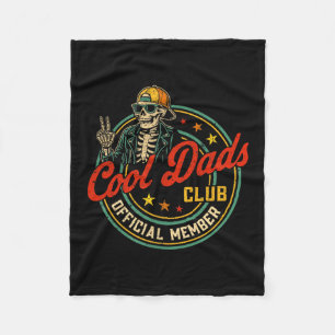 Funny Skeleton Member Cool Dads Club Father's Day  Fleece Blanket