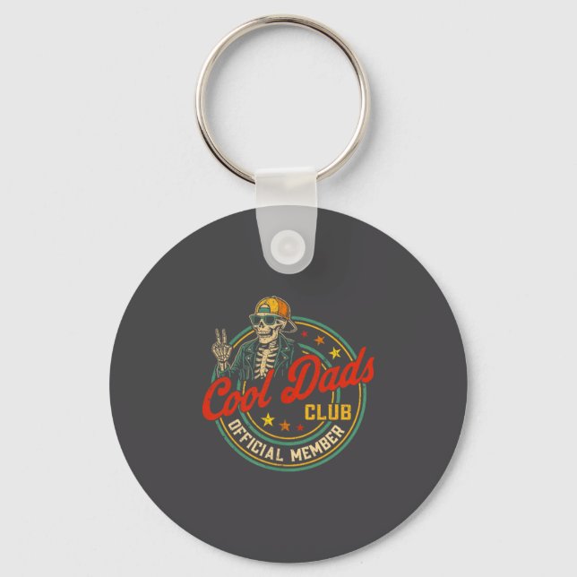 Funny Skeleton Member Cool Dads Club Father's Day  Key Ring (Front)