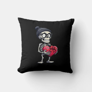 Funny Skeleton Men Women Skeleton Heart Valentines Cushion
