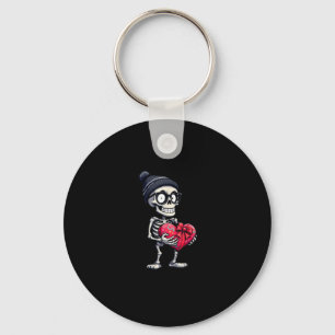Funny Skeleton Men Women Skeleton Heart Valentines Key Ring