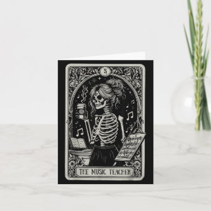 Funny Skeleton Music Teacher Tarot Card Halloween