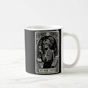 Funny Skeleton Music Teacher Tarot Card Halloween Coffee Mug