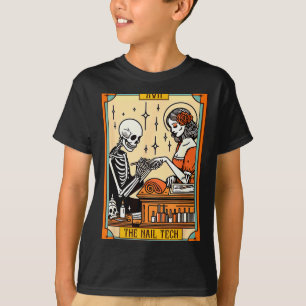 Funny Skeleton Nail Boss The Nail Tech Life Tarot T-Shirt