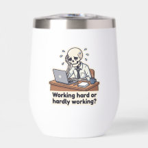 Funny Skeleton Office Burnout Travel Mug