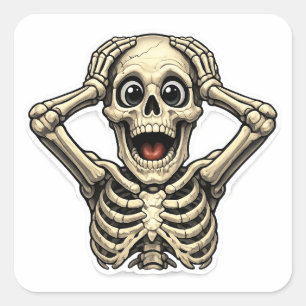 Funny Skeleton OMG Skull Sticker – Spooky Hallowee