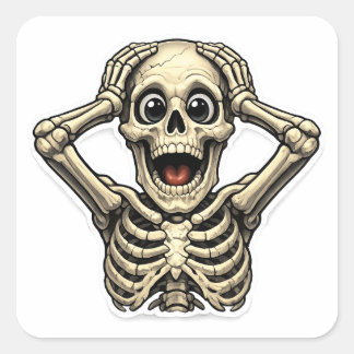 Funny Skeleton OMG Skull Sticker – Spooky Hallowee