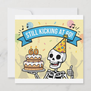 Funny Skeleton Party for 60th Birthday card