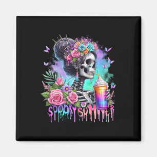 Funny Skeleton Party Spooky Summer Drinks Summerwe Magnet