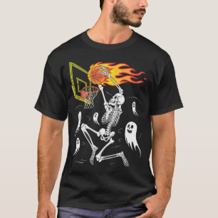 Funny Skeleton Playing Basketball Lovers Spooky Ha T-Shirt