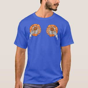 Funny Skeleton Pumpkin Hands Halloween Costume  T-Shirt