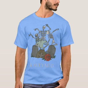 Funny Skeleton Raving Rave Heavy Metal Goth Raveya T-Shirt