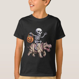 Funny Skeleton Riding Mummy Hip Lovers Halloween C T-Shirt