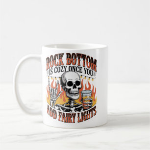 Funny Skeleton: Rock Bottom Sarcastic Graphic Coffee Mug