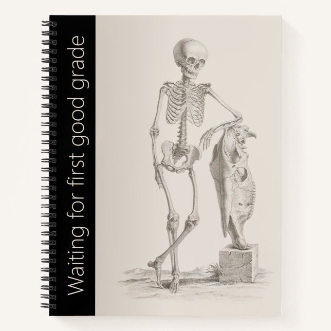 Funny Skeleton School, University Spiral Notebook (Front)