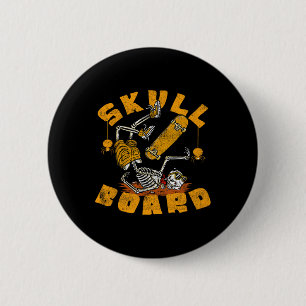 Funny Skeleton Skateboarding Skull Board Halloween 6 Cm Round Badge