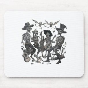 Funny Skeleton Skull Dancing Singing Rock Music Ba Mouse Mat